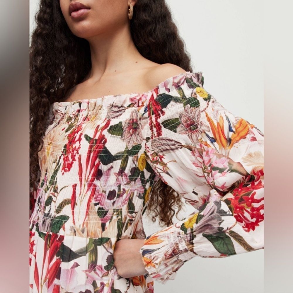 All Saints Lillemor Leondra Floral Maxi Dress-D10 - Picture 3 of 6